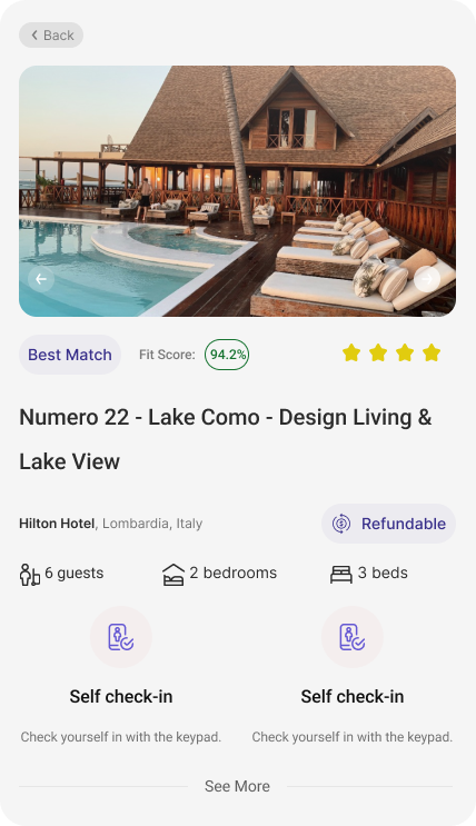 Hotel details mobile version