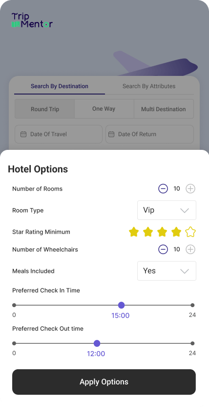 Trip mentor hotel options frame