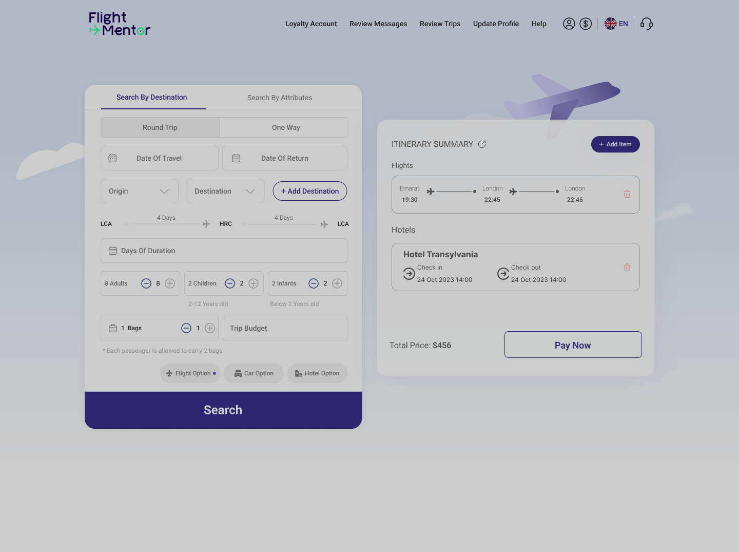 flight mentor interface